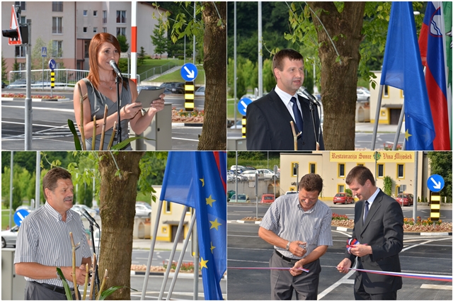 Alenka Vodušek, mag. Branko Kidrič, dr. Andrej Godec in prerez traku